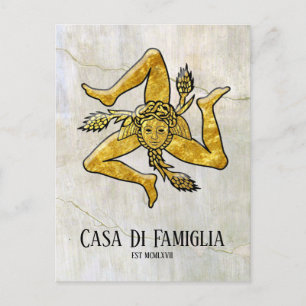 Sicilian Trinacria Jouw tekst Briefkaart