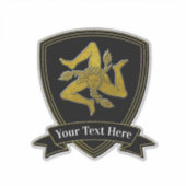 Sicilian Trinacria Jouw tekst Sticker (Voorkant)
