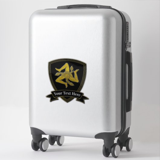 Sicilian Trinacria Jouw tekst Sticker (Koffer)