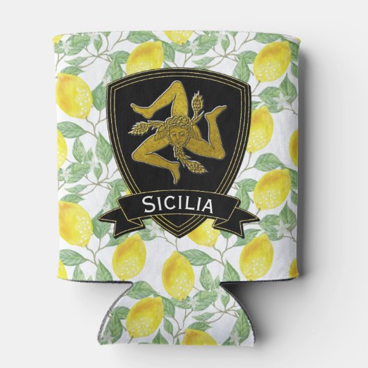 Sicilian Trinacria Lemon Pattern Blikjeskoeler (Achterkant)