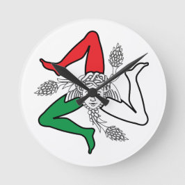 Sicilian Trinacria Medusa Design Ronde Klok