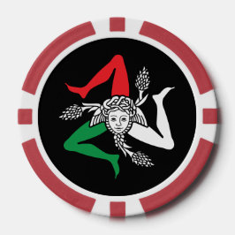 Sicilian Trinacria Medusa Emblem Italian Theme Poker Chips