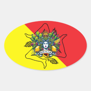 Sicilian Trinacria Ovale Sticker