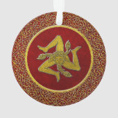 Sicilian Trinacria Red en Gold Ornament (achterkant)