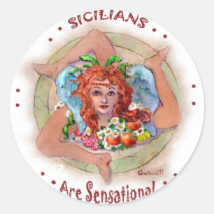 Sicilianen zijn sensationeel ronde sticker