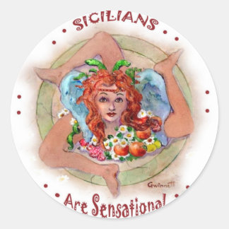 Sicilianen zijn sensationeel ronde sticker