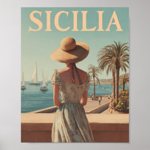 Sicilië 50s vintage reis poster