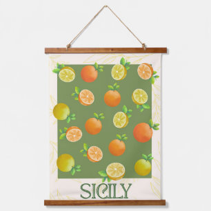 Sicilië Citrus Wall Art Italiaans Sinaasappel & Hangend Wandkleed
