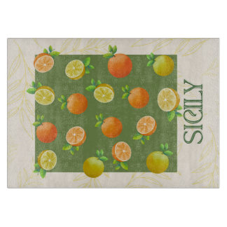 Sicilië Citrus Wall Art | Italiaans Sinaasappel & Snijplank