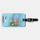 Sicilië geïllustreerde kaartreisposter bagagelabel (Voorkant horizontaal)