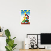 Sicilië Italiaans vintage-reisje Poster (Thuiskantoor)