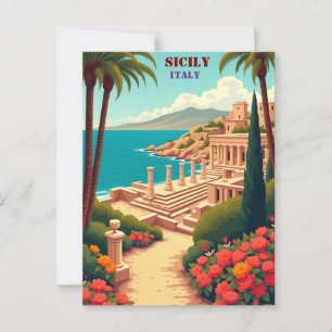 Sicilië, Italië Kust Uitzichten, Cultuur Charme Briefkaart