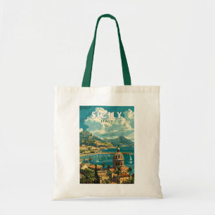 Sicilië Italië Reizen Kunst Vintage Tote Bag