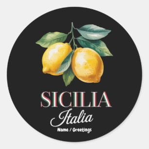 Sicilië Italië Trots Siciliaanse Verse Italiaanse Ronde Sticker