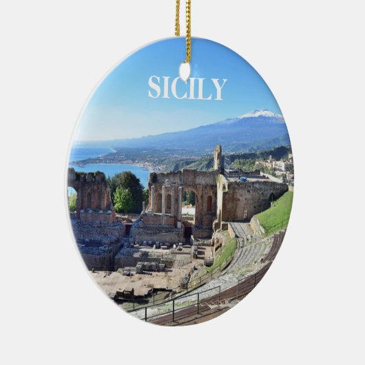 Sicilië kerstversiering met Panoramiek Keramisch Ornament (Rechts)
