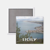 Sicilië kust foto magneet (Voorkant / Achterkant)