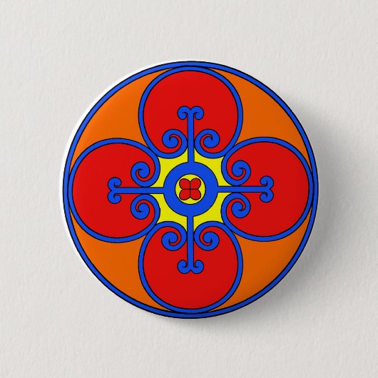 Sicilië mediterraan design ronde button 5,7 cm (Voorkant)