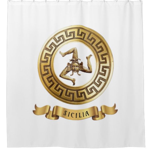 Sicilië (met het symbool Trinacria) Shower Curtain Douchegordijn (Voorkant)