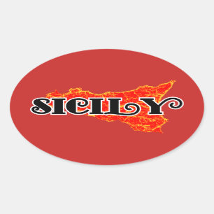 Sicilië Ovale Sticker