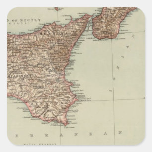 Sicilië, Sardinië Vierkante Sticker
