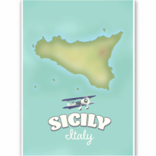 Sicilië stijlkaart Italië Sticker