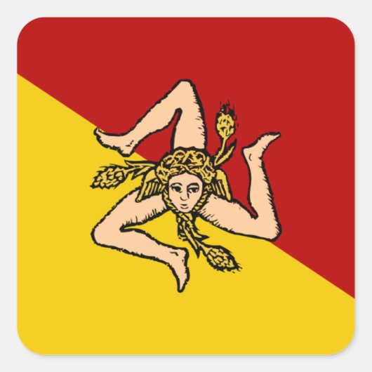 Sicilië Vierkante Sticker (Voorkant)