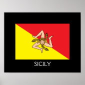 Sicilië vlag 14 x 11 inch, Poster papier (steen) (Voorkant)