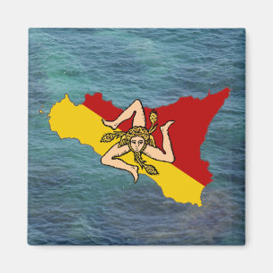 Sicilië vlag & Island Magnet Magneet