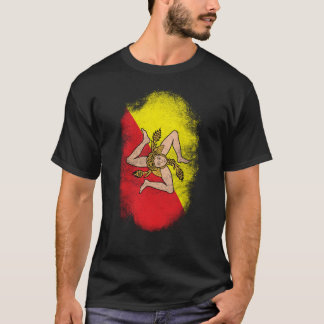 Sicilië vlag Souvenir - Onderdruk Siciliaans ontwe T-shirt