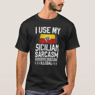 Sicilië - vlagenhuizen voor Siciliaanse Mannen vro T-shirt