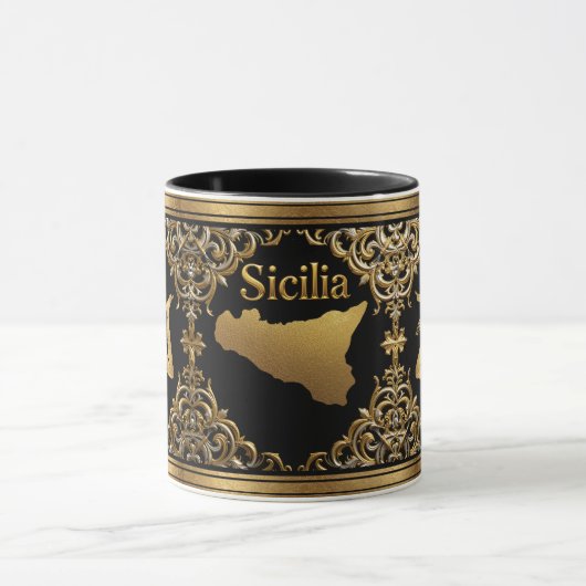 Sicilienne baroque Trinacria Design Mug (Centre)
