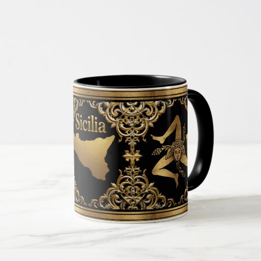 Sicilienne baroque Trinacria Design Mug (Devant droit)