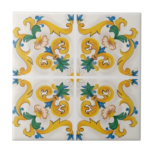 Sicilienne Majolica Motif de carreaux colorés (Devant)