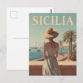 Sicily 50s vintage travel briefkaart (Voorkant / Achterkant)