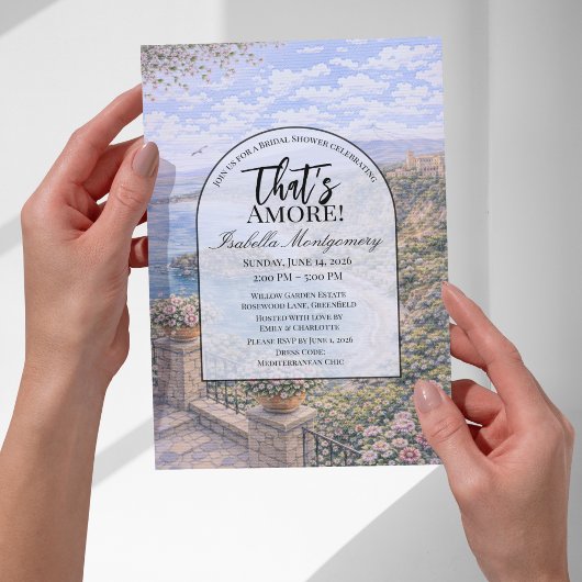 Sicily Coast Italian Themed Bridal Shower Kaart
