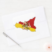 Sicily Island et drapeau Carré Sticker (Enveloppe)