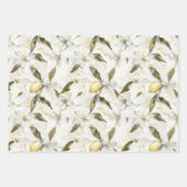 Sicily Italian Rustic Blue Leaves Lemons  Inpakpapier Vel (Voorkant 2)