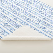 Sicily Italian Rustic Blue Stripes Sherpa Deken (3/4)