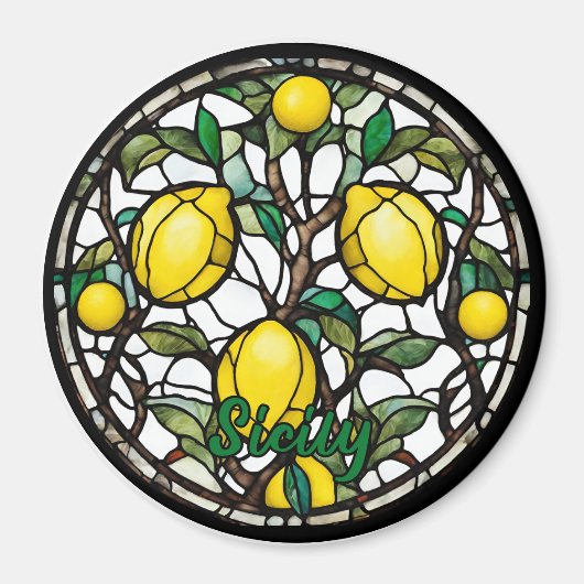 Sicily Lemon Tree Souvenir Magneet (Voorkant)