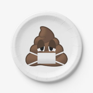 Sick Mask Poop Emoji Papieren Bordje