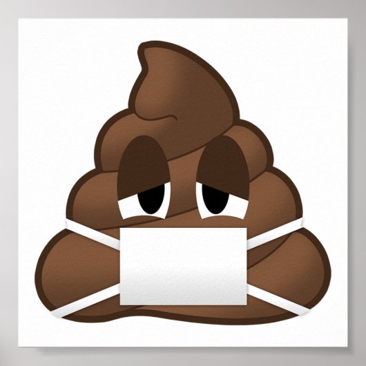 Sick Mask Poop Emoji Poster (Voorkant)