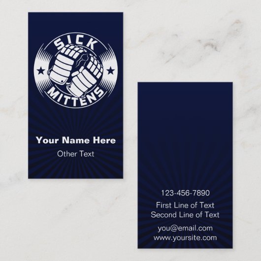 Sick Mittens Ice Hockey Slang Visitekaartjes (Voorkant / Achterkant)