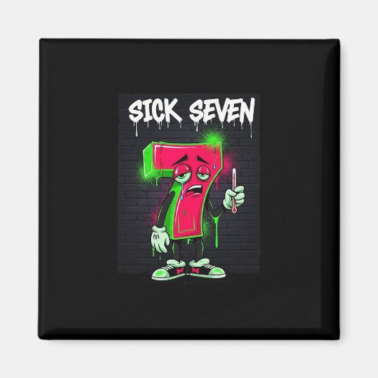 Sick Seven 67 Meme Halloween Costume Fun Retro Hum Magneet (Voorkant)