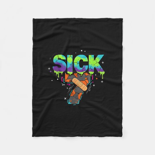 Sick Seven Meme Graffiti Drip Fun Wordplay  Fleece Deken (Voorkant)