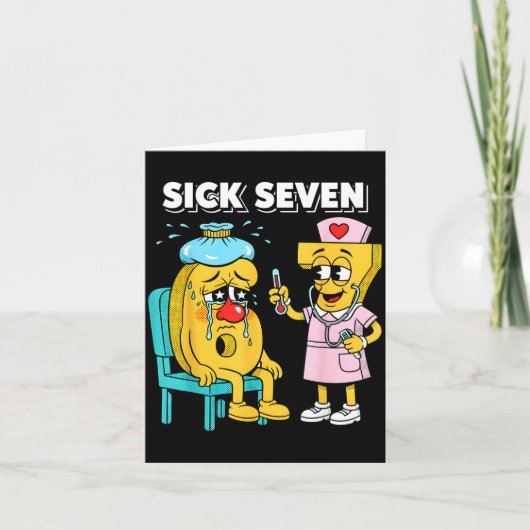 Sick Seven Meme Six Seven Sick 7 Funny Nurse Women Kaart (Voorkant)