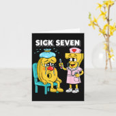 Sick Seven Meme Six Seven Sick 7 Funny Nurse Women Kaart (Gele Bloem)