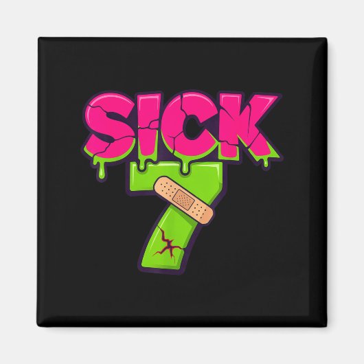 Sick Seven Meme Tee Six Seven Fun Wordplay Drip  Magneet (Voorkant)