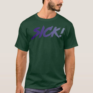 Sick Sticker Blue to Grey T-shirt