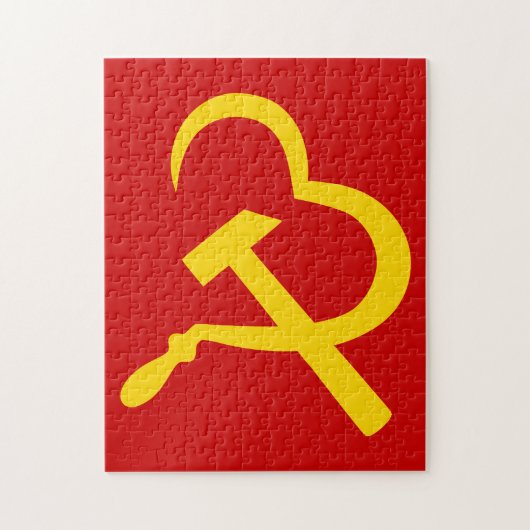 Sickle And Hammer, Heart, Love, Communism Legpuzzel (Verticaal)