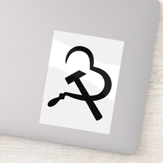 Sickle And Hammer, Heart, Love, Communism Sticker (Detail)